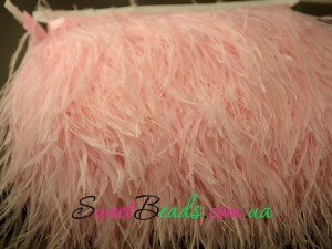 Перьевая лента страусиные перья, розовый
